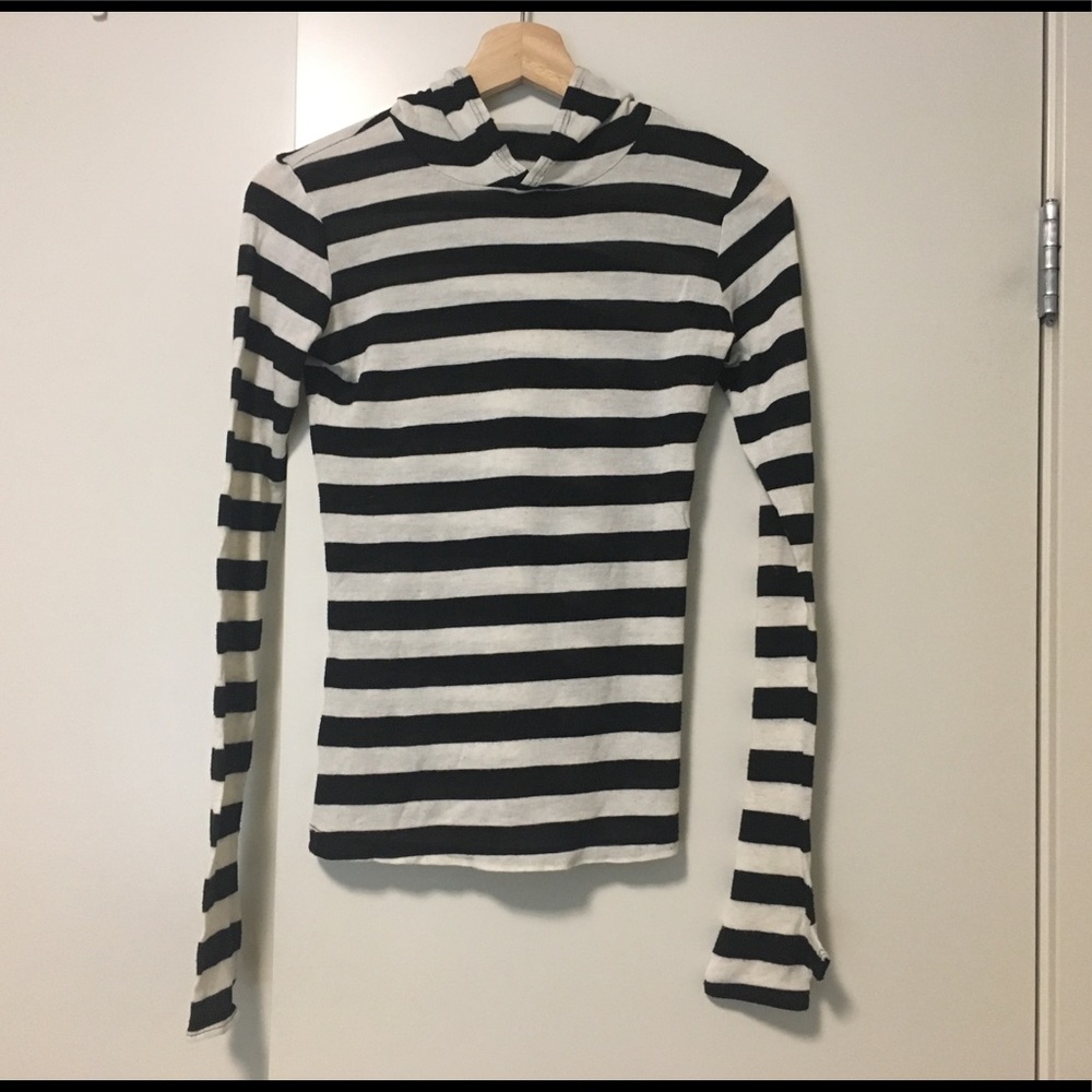 Black and bone hooded sweater